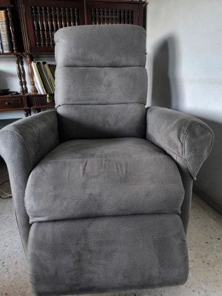 Sillón Individual Reclinable Gris Tela lavable