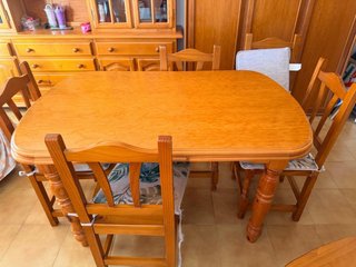 Mesa de Comedor con 4 Sillas de Madera La Manga