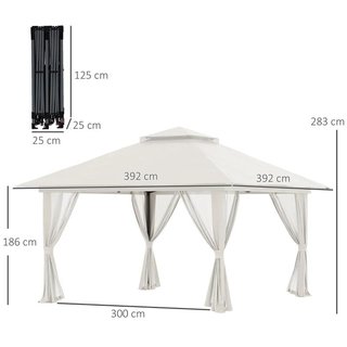 Carpa Plegable Pop-up 4x4m UV50+ Mosquiteras Crema