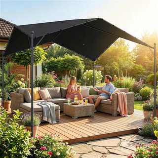 Pérgola Jardín 3x3m Dosel UPF30+ Techo Inclinado