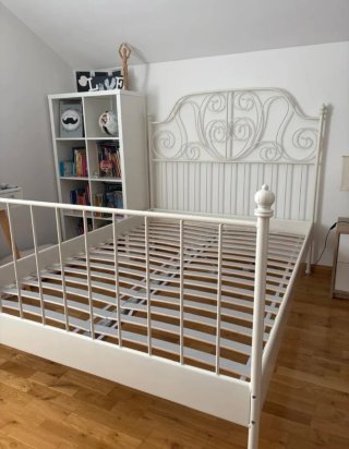 Cama Matrimonio Ikea Blanca y Naranja