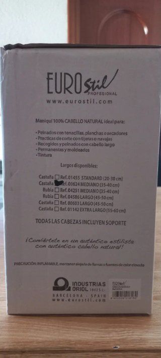 Cabeza Maniquí Eurostil Cabello Natural Castaña