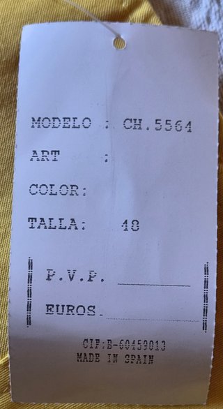 Chaleco Flores Muñoz Amarillo T48 Nuevo