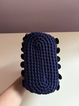 Borsetta Clutch Blu con Paillettes Argento