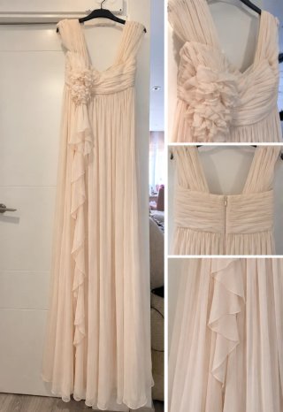 Vestido beige/rosa talla única