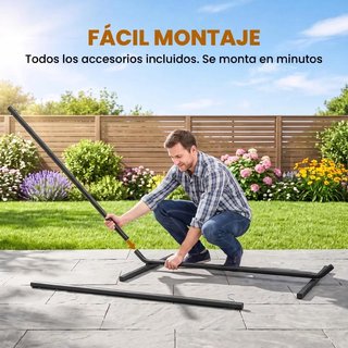 Soporte Hamaca Metal 360cm Carga 120kg Negro