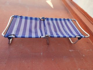 Tumbona de Playa Plegable Azul y Blanca