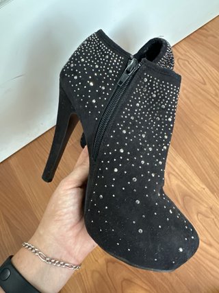 Botines Plataforma Negros con Brillos Talla 38