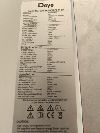 Inversor Deye Híbrido 3000W