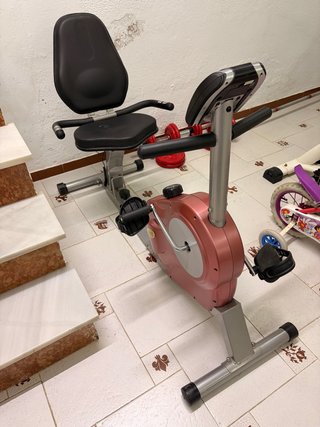 Bicicleta Estática Reclinada Rosa