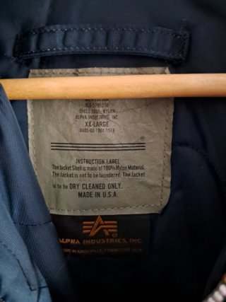 Cazadora Alpha Industries Azul Talla XXL