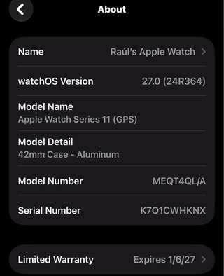 Apple Watch Series 11 Negro/Plata