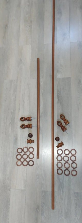 Juego de 2 Barras de Cortina Madera