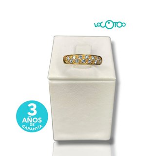 ANILLO ORO AMARILLO 18K 12 PIEDRAS 18,5MM 2,60GR