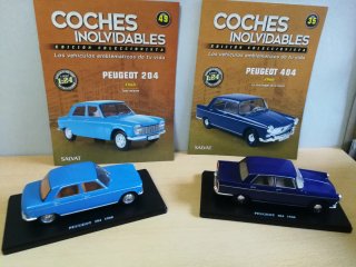 2 Coches a Escala 1:24 Peugeot 204 y 404 Salvat