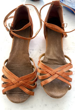 Zapatos de baile de salón marrones/naranja