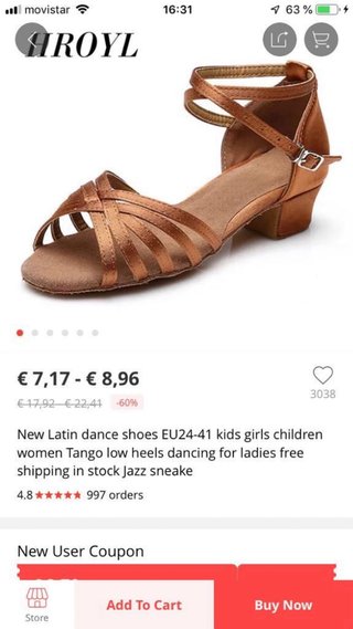 Zapatos de baile de salón marrones/naranja