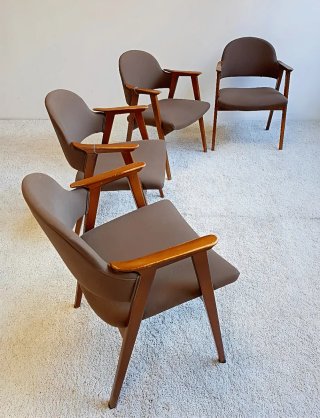 Set 4 sillas COMPAS de Guilleumas | Vintage 70s