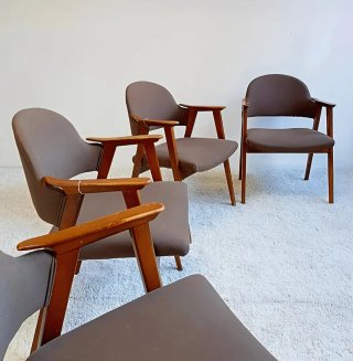 Set 4 sillas COMPAS de Guilleumas | Vintage 70s