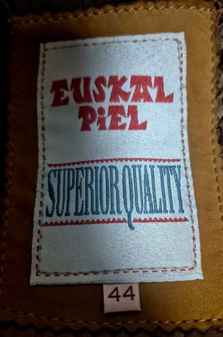 Abrigo vintage EUSKAL piel ovina y ante marrón