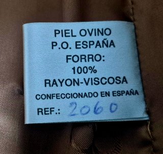 Abrigo vintage EUSKAL piel ovina y ante marrón