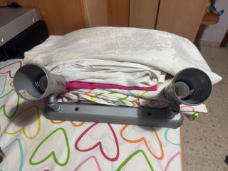 Lámpara de mesa doble gris