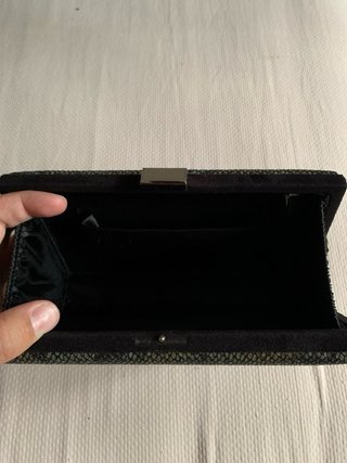 Cartera de mano piel serpiente dorada