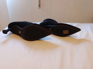 Botas de ante negras tacón fino