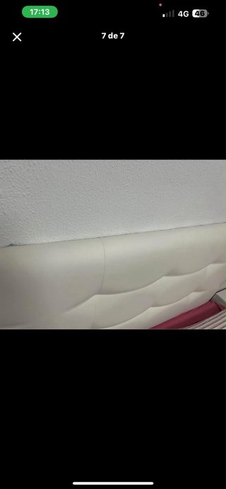 Cabecero Cama 135cm Piel Sintética Blanco