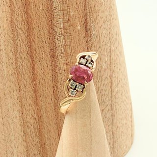 Anillo Diamantes Oro 18K; Talla 12; 3,50g.
