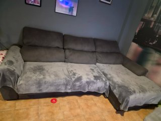Sofá modular gris tela