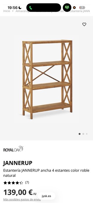 Estantería de madera blanca