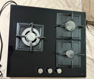 Placa de gas butano cristal negro