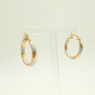 Pendientes Aros Bicolor Oro 18K; 2,23g.