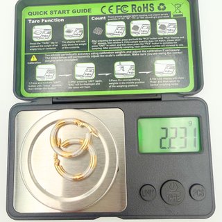 Pendientes Aros Bicolor Oro 18K; 2,23g.