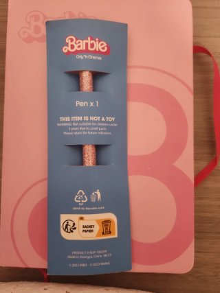 Libreta Barbie rosa y boligrafo