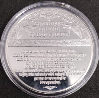 MONEDA CONMEMORATIVA BAÑADA EN PLATA BALLENA AZUL