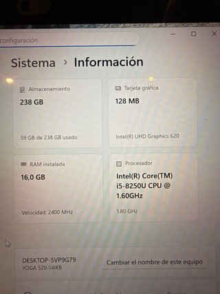 Portátil Lenovo Yoga 520 Táctil Negro