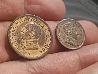 Lote 1 y 2 céntimos Alfonso XIII