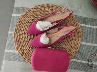 Conjunto Zapatos y Cartera Daniela Vega Rosa