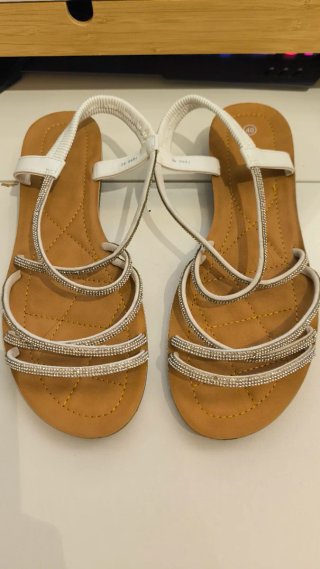 Sandalias Brillantes Blancas Talla 40