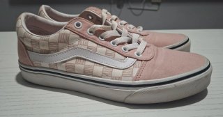Zapatillas Vans Rosa y Blanco Cuadros