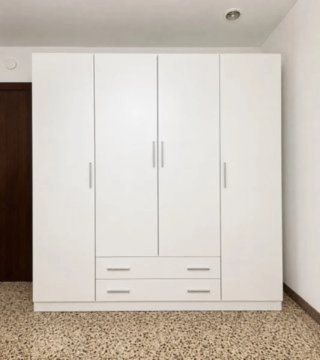 Armario Blanco 6 Puertas con Cajones