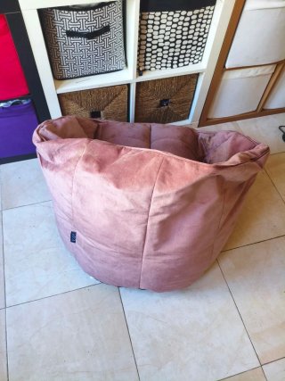 Puf grande rosa terciopelo