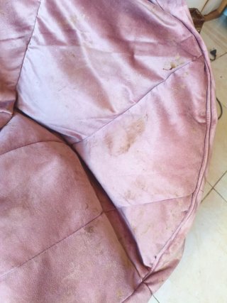 Puf grande rosa terciopelo