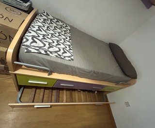 Escritorio y Cama Nido Juvenil con Estanterias