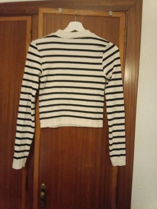 Jersey rayas blanco y negro corto