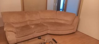 Sofá Natuzzi Beige Tela Curvo
