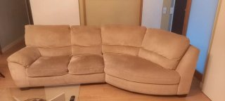 Sofá Natuzzi Beige Tela Curvo