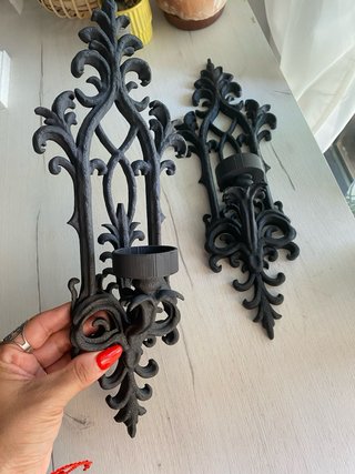 Set de 2 Portavelas de 35 cm VELAS INCLUIDAS